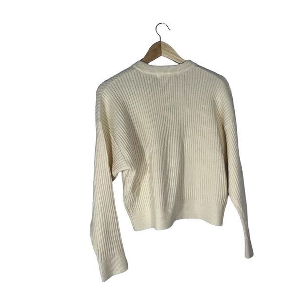 Elodie sweater ribbed brushed knit crewneck cream size medium Style ELYS2434P - Picture 3 of 12
